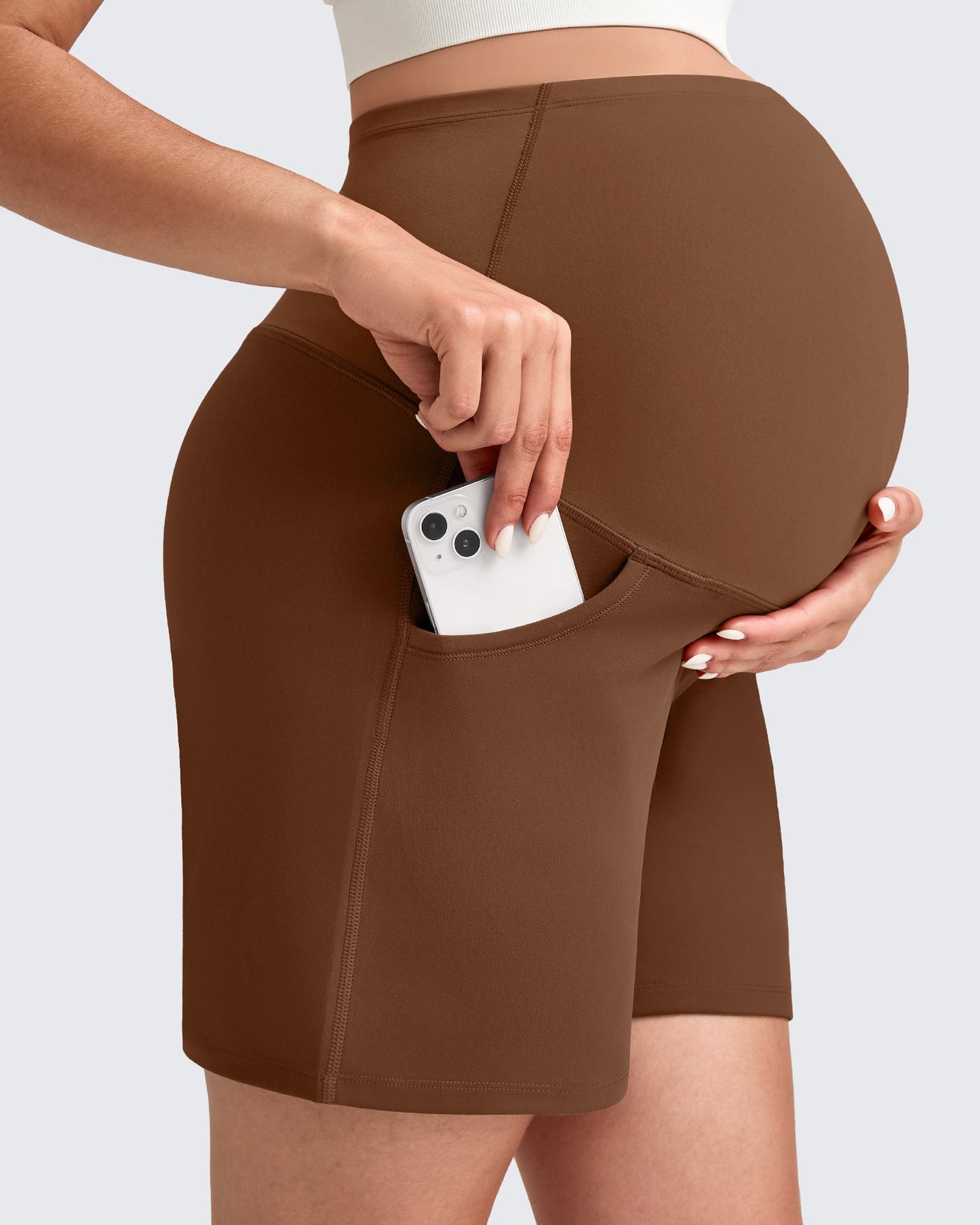 Over The Belly Pregnancy Athletic Shorts 6''
