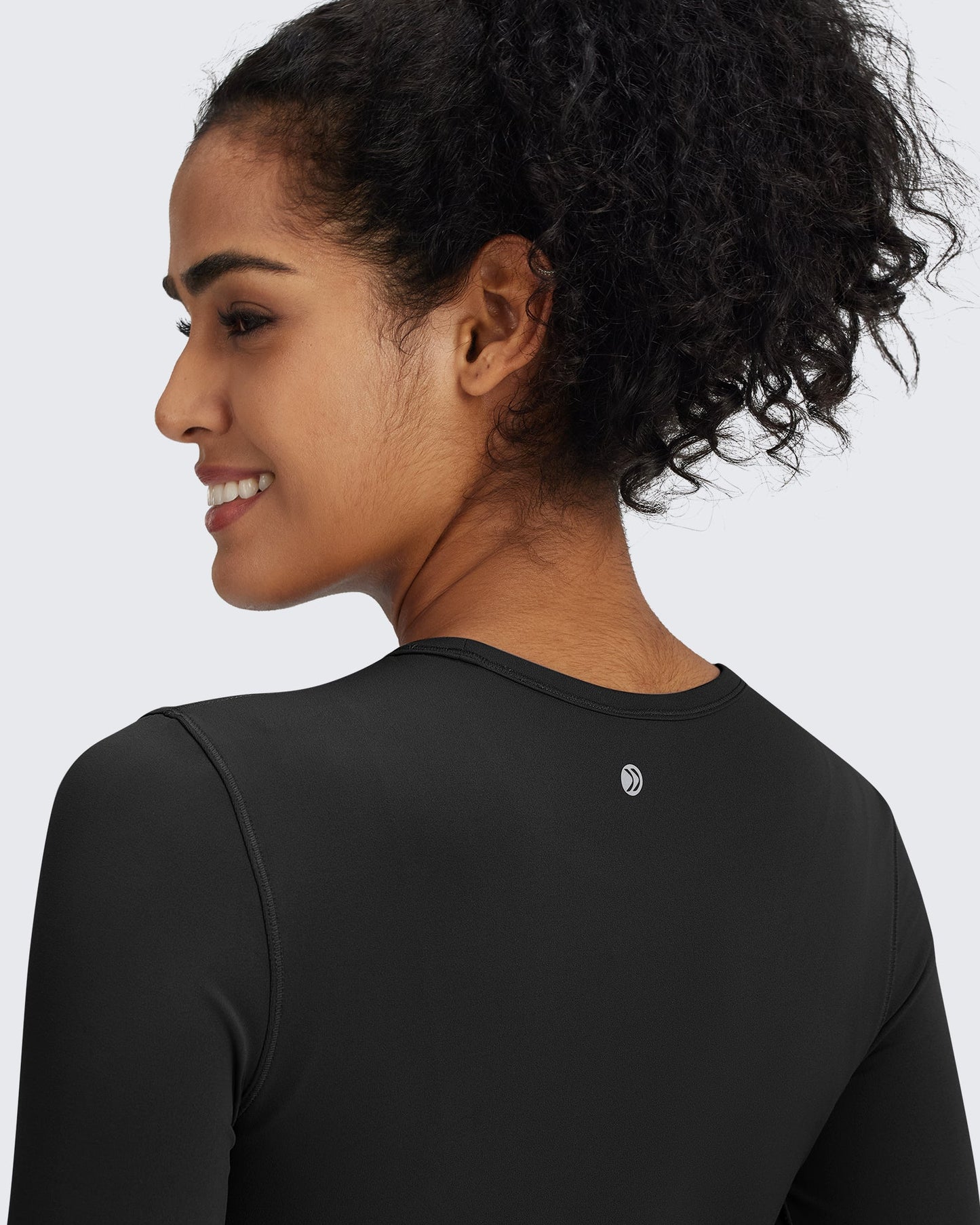 G4Free Activewear BareFeel Slim High Crew Neck Cropped Long Sleeve #