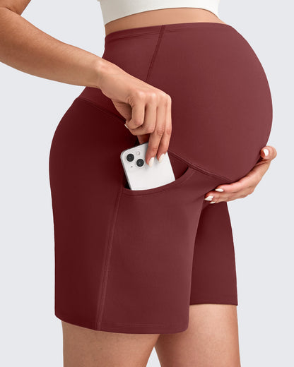 Over The Belly Pregnancy Athletic Shorts 6''