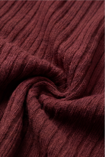 EASYSO Burgundy Knit Spaghetti Strap Long Maxi Dress