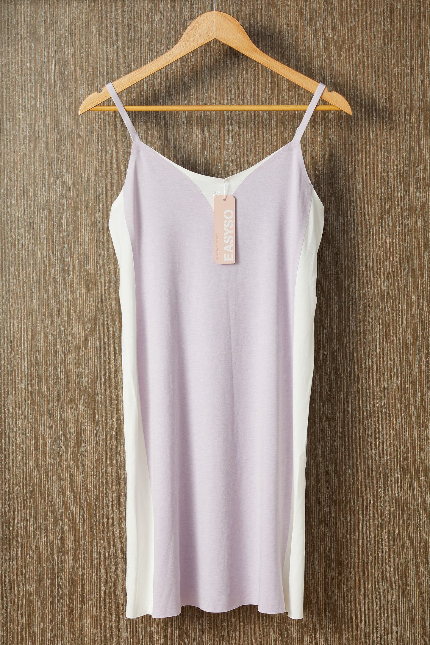 EASYSO Light Purple V-Neck Knit Slip Midi Dress