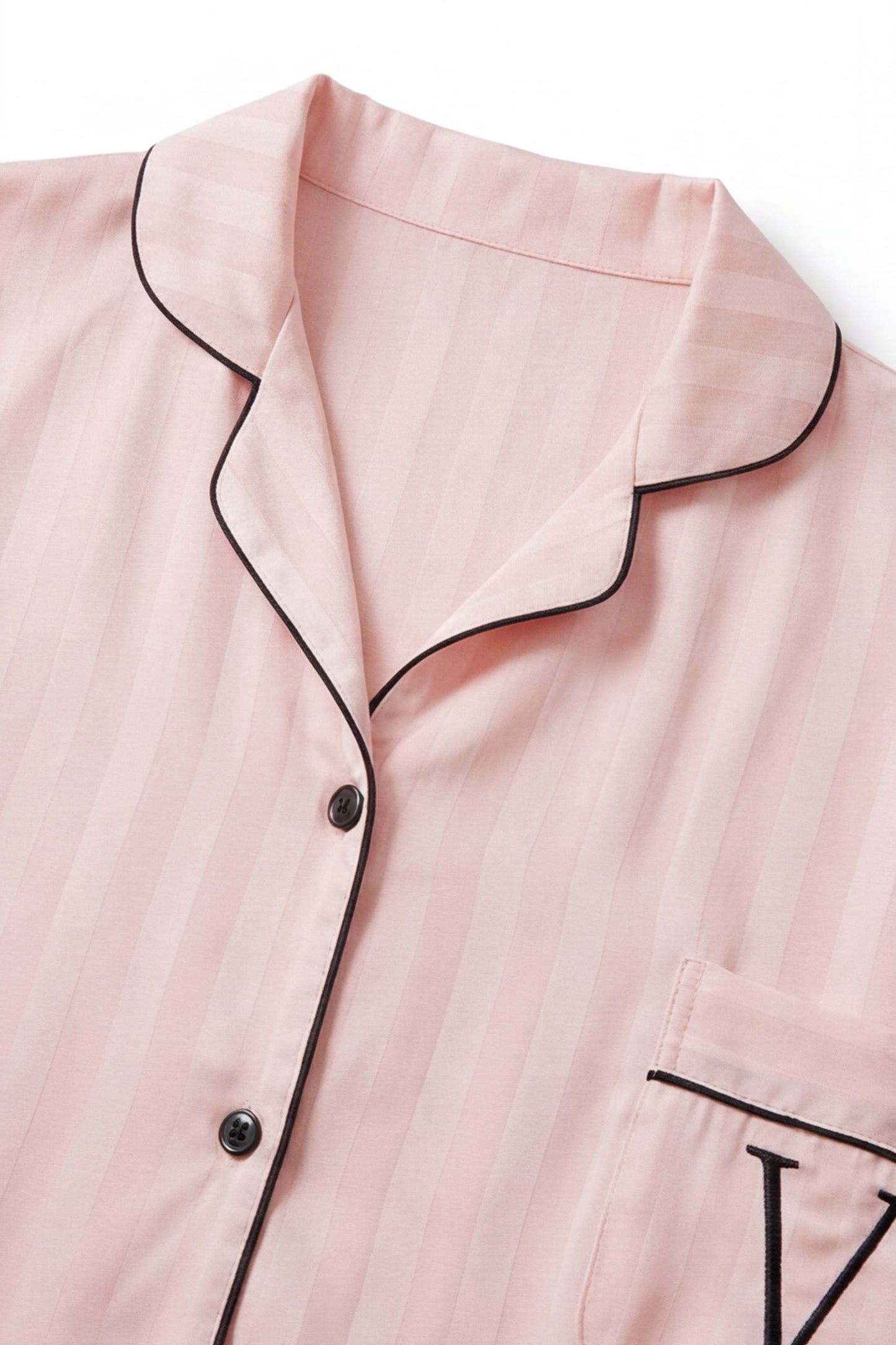 Geoflora Pink Button-Down Long Sleeve Pajama Top