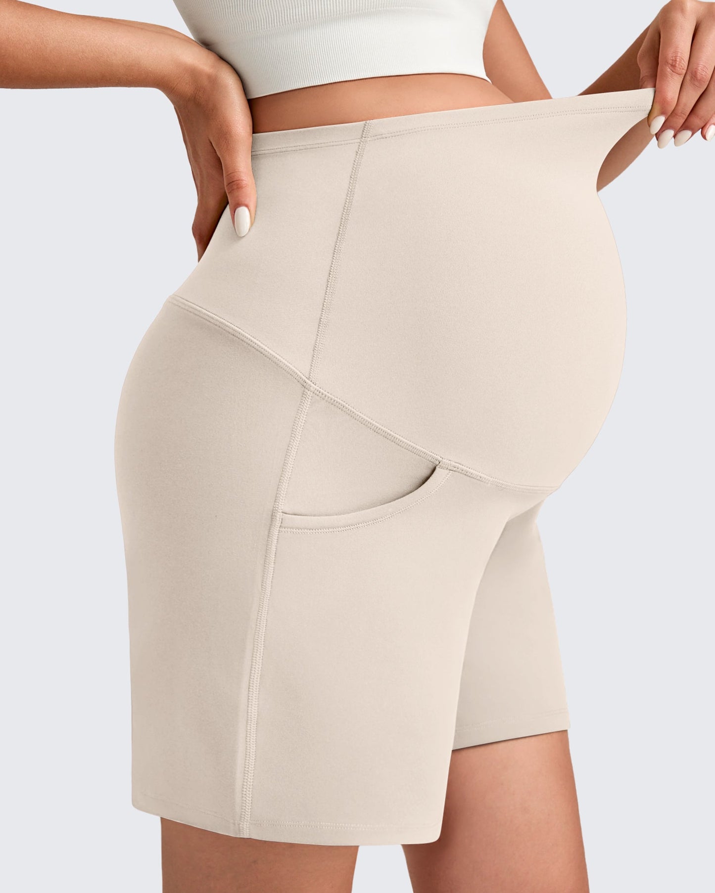 Over The Belly Pregnancy Athletic Shorts 6''