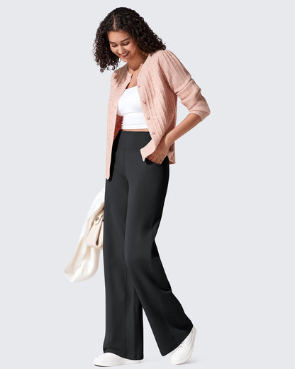 Fleece Lined High-Waist Loose Sweatpants