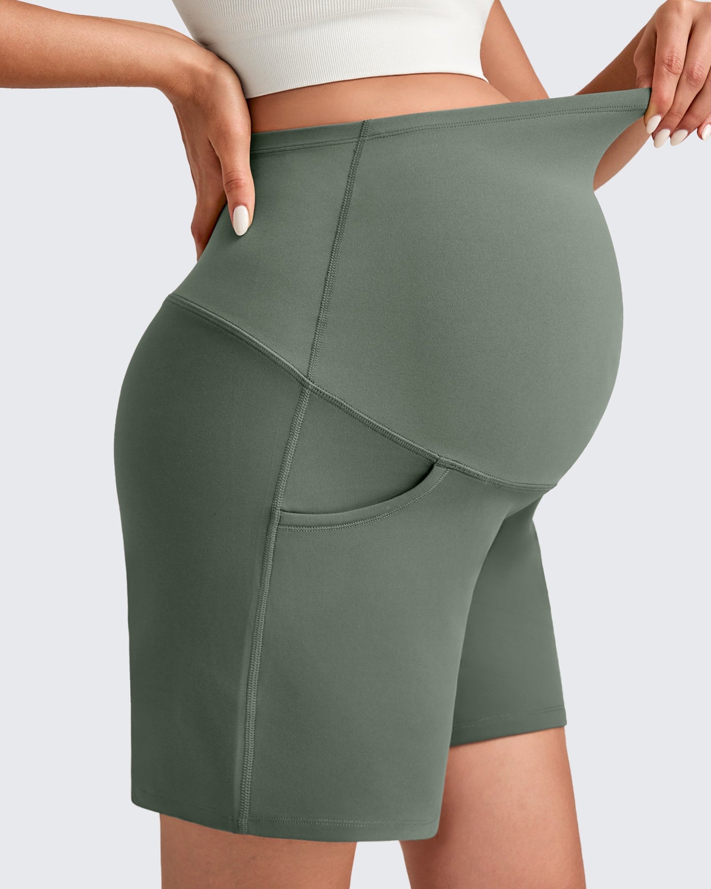 Over The Belly Pregnancy Athletic Shorts 6''