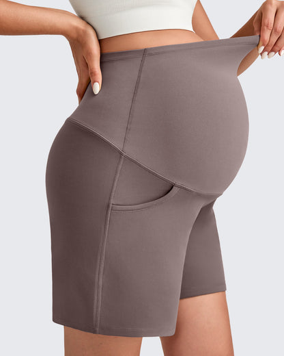Over The Belly Pregnancy Athletic Shorts 6''