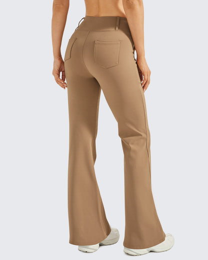 Fleece Lined High-Waist Work Flare Pants