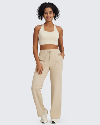Fleece Lined High-Waist Drawstring Pants