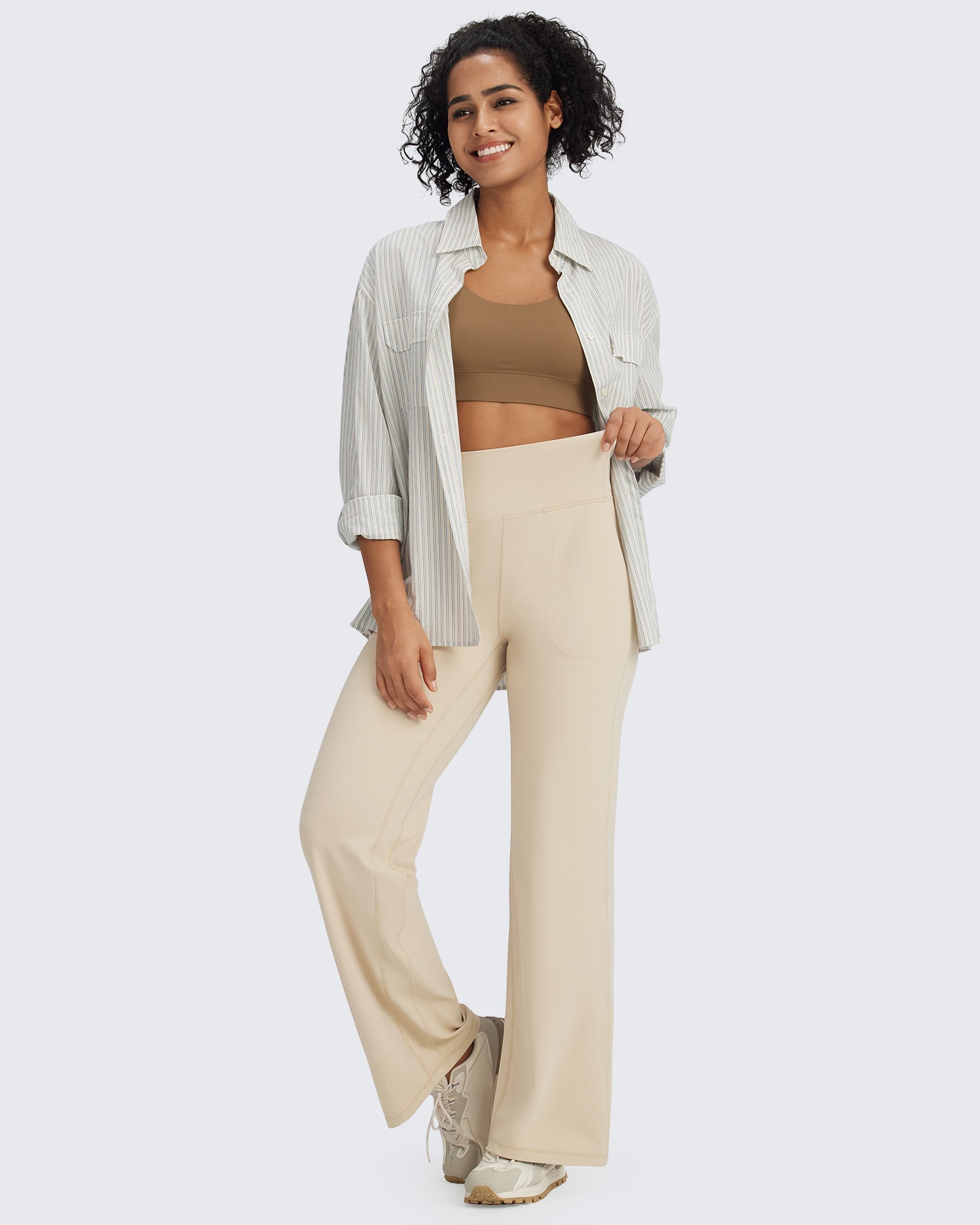 G4Free Activewear BareFeel Seamless High-Waist Dressy Pants 29 #Taupe / S-Taupe / M-Taupe / L-Taupe / XL-Taupe / XXL-Black / S-Black / M-Black / L-Black / XL-Black / XXL