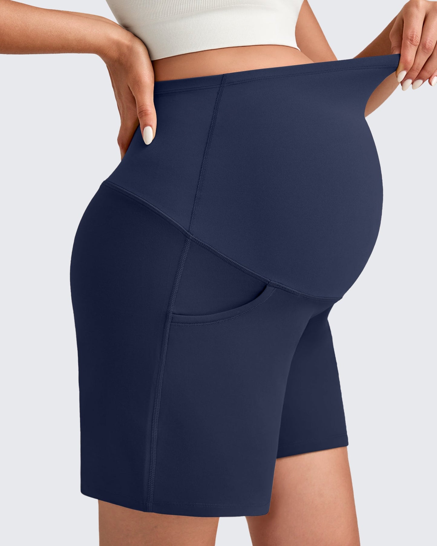 Over The Belly Pregnancy Athletic Shorts 6''