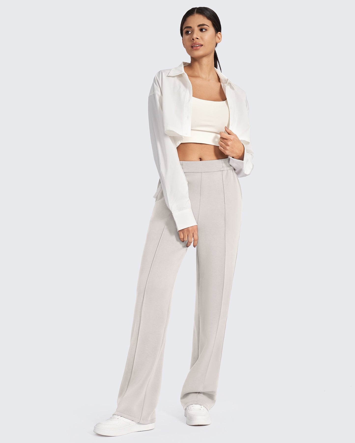 Smoofit Loose High-Rise Elastic Dressy Pants 33