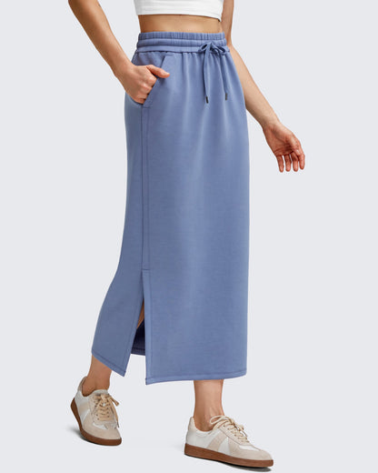 Smoofit Side Slits Drawstring Long Skirts