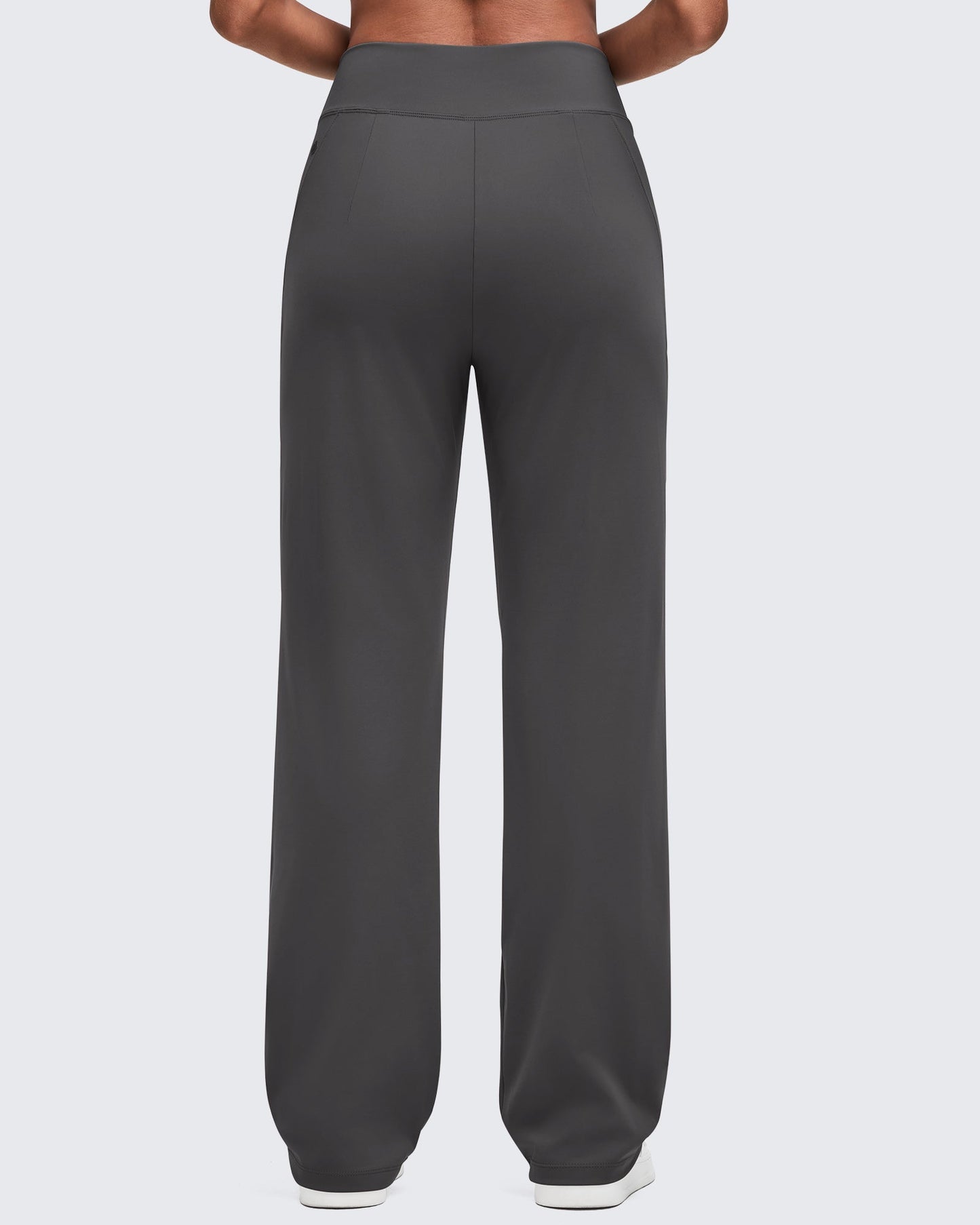 High Waist Hidden Zipper Pockets Dress Pants