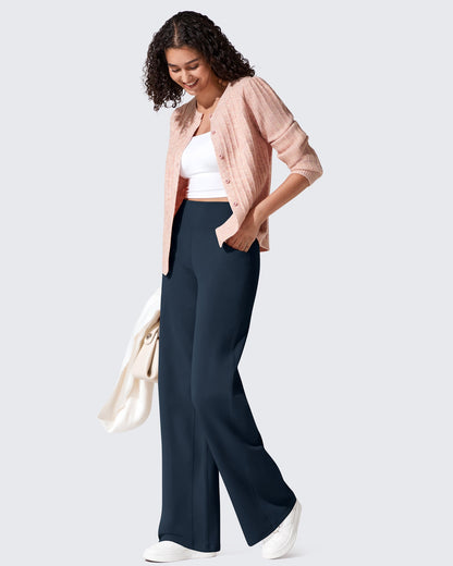 Fleece Lined High-Waist Loose Sweatpants