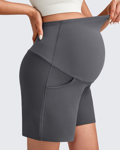 Over The Belly Pregnancy Athletic Shorts 6''