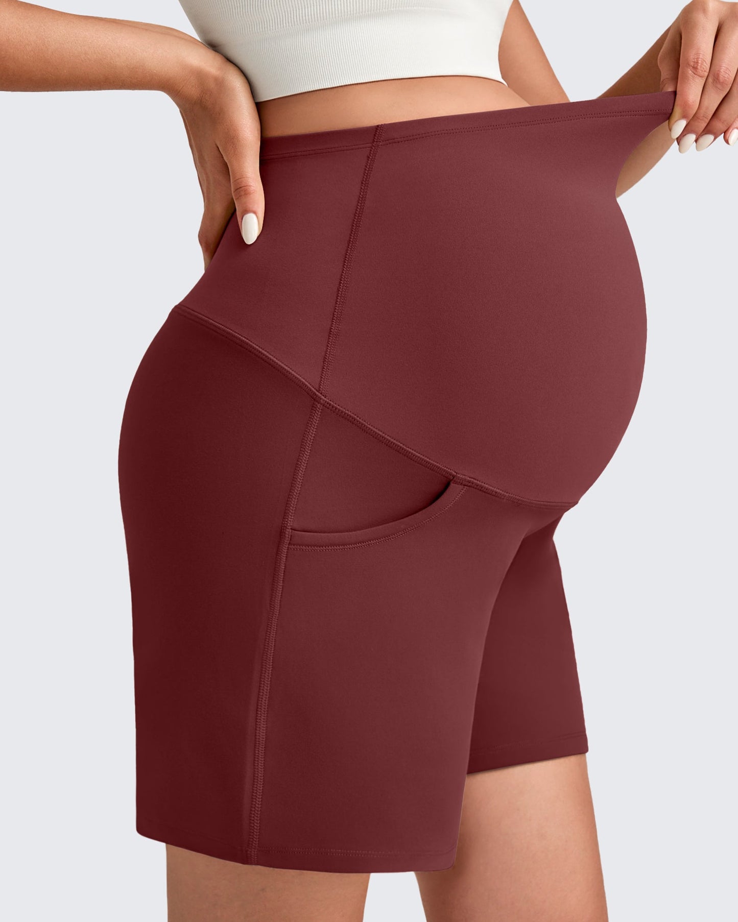 Over The Belly Pregnancy Athletic Shorts 6''