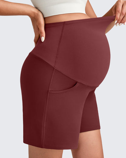 Over The Belly Pregnancy Athletic Shorts 6''