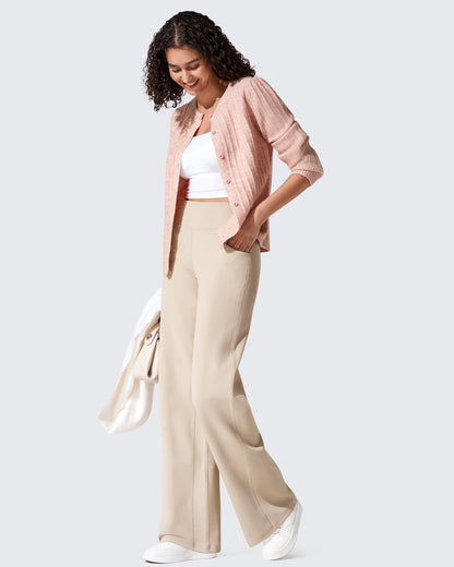 Fleece Lined High-Waist Loose Sweatpants