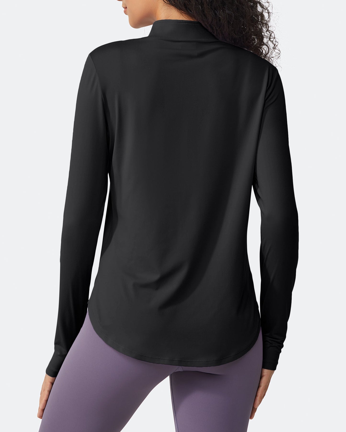 G4Free Activewear Quick Dry High Neck Sun Half Zip Workout Tops #