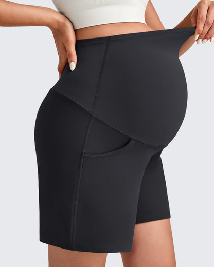 Over The Belly Pregnancy Athletic Shorts 6''