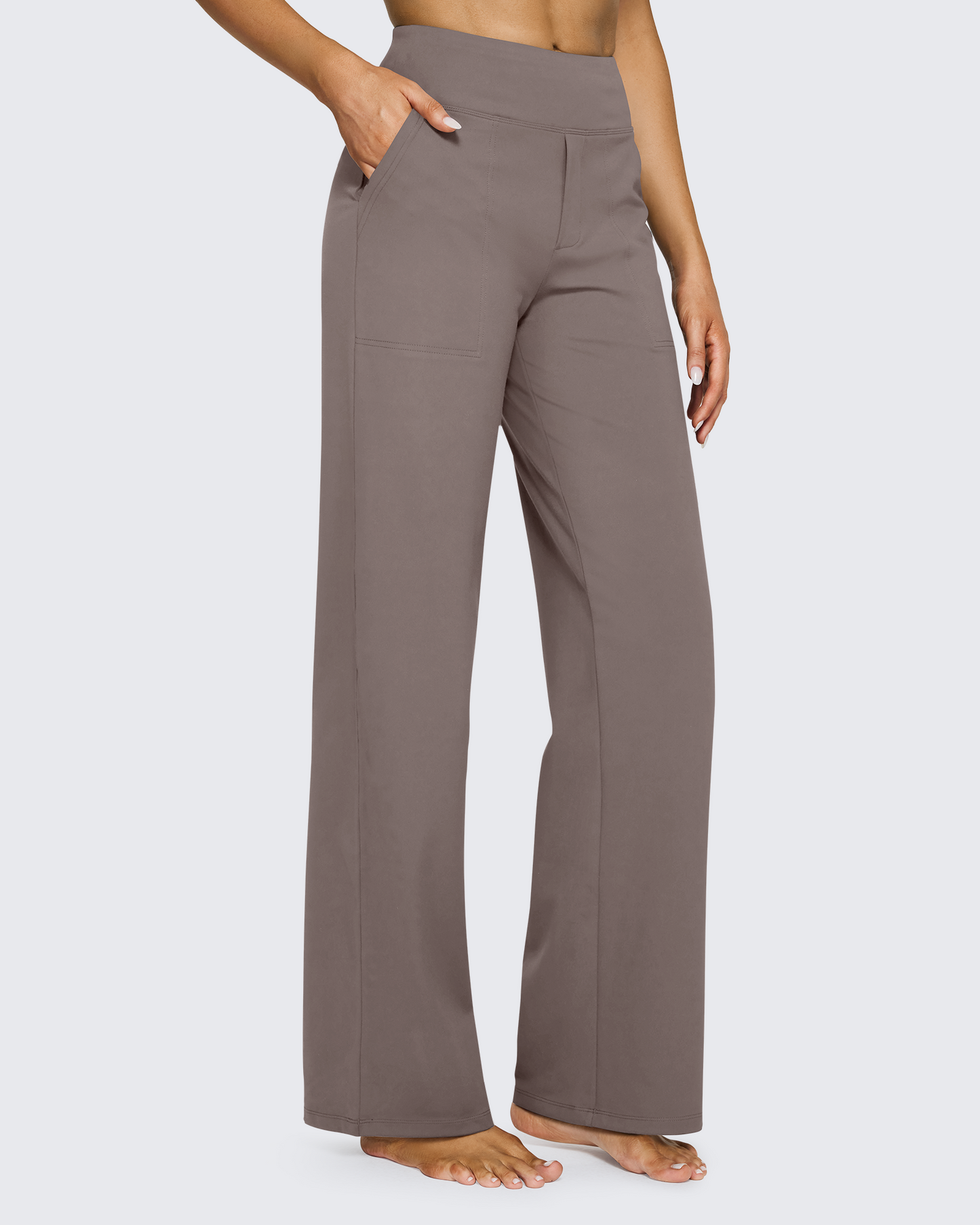 G4free Loose High-Waist Business Casual Pants #taupe