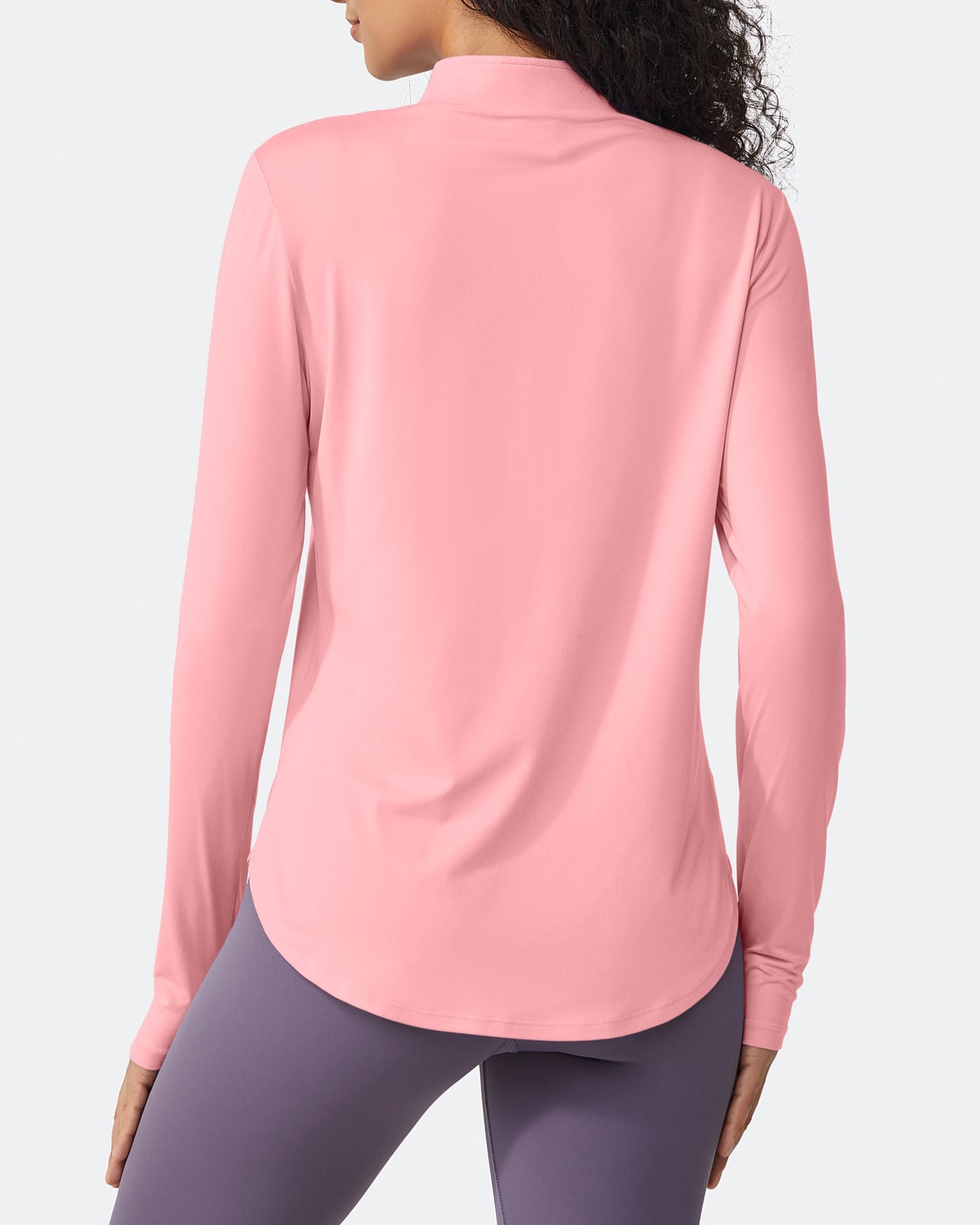 Quick Dry High Neck Sun Half Zip Workout Tops