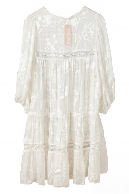 EASYSO  Floral Lace Tiered Dress