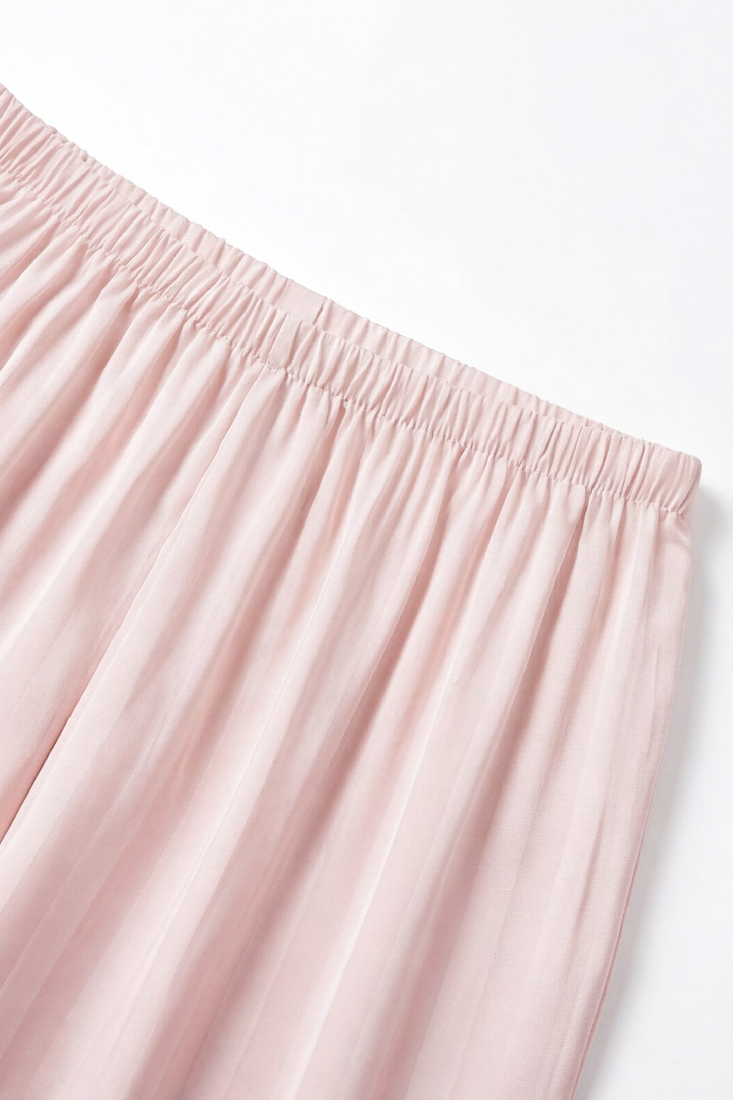Geoflora Pink Elastic Waist Casual Wide Leg Pants - Lightweight Comfort Sleepwear Loungewear Trousers