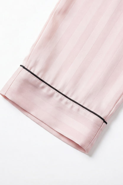 Geoflora Pink Elastic Waist Casual Wide Leg Pants - Lightweight Comfort Sleepwear Loungewear Trousers