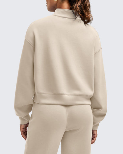Smoofit Half-Zip Mock Neck Long Sleeve Sweatshirts
