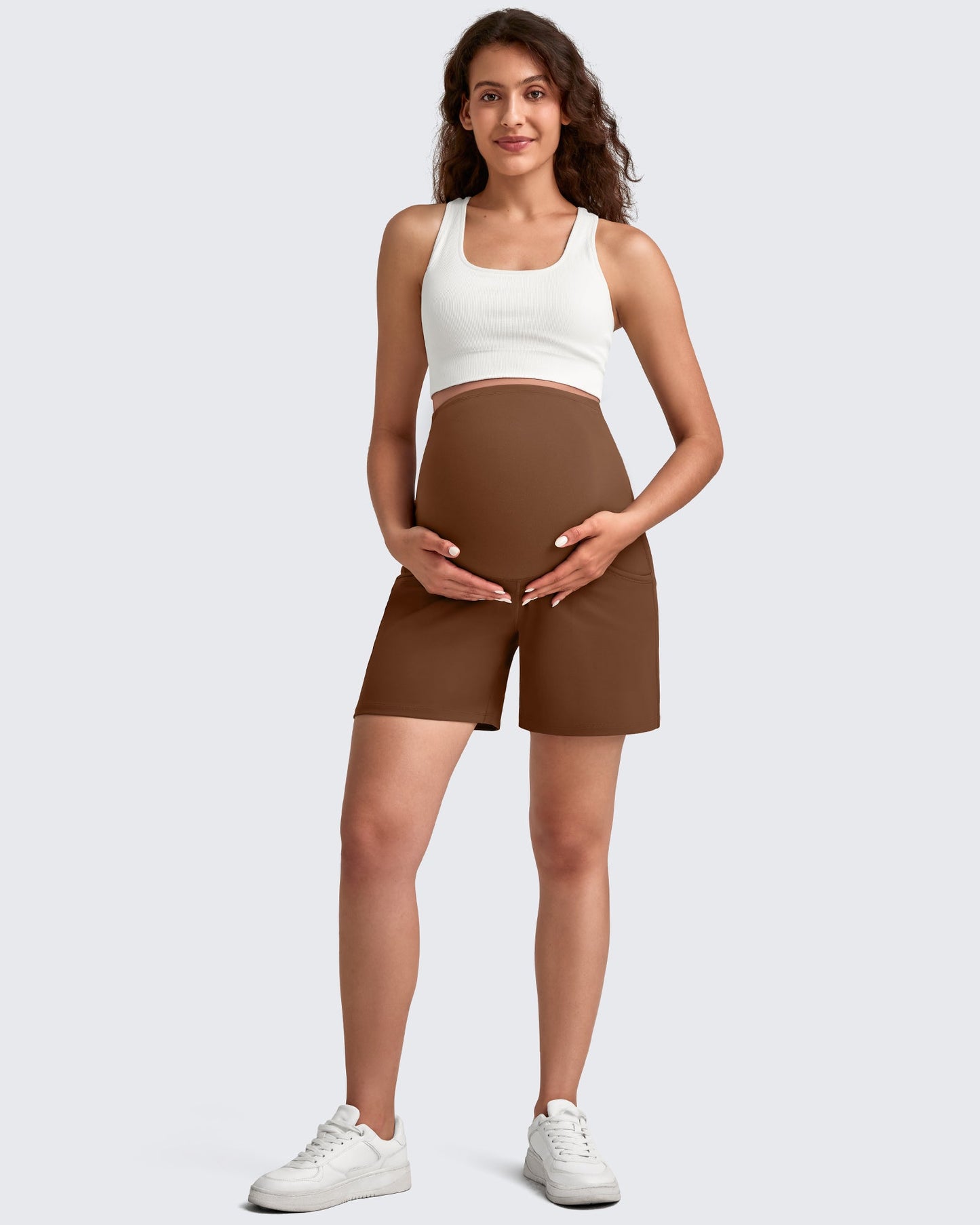 Over The Belly Pregnancy Athletic Shorts 6''