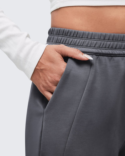 Smoofit Elastic-Waist Wide Leg Sweatpants 27''