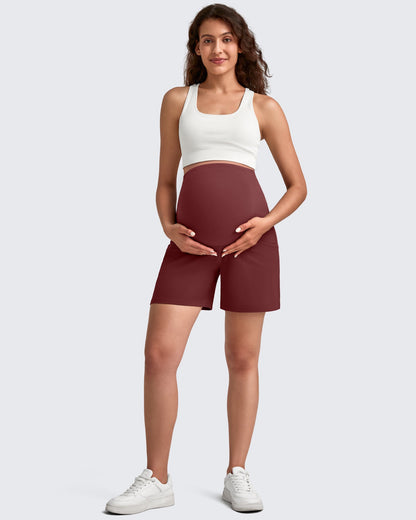Over The Belly Pregnancy Athletic Shorts 6''