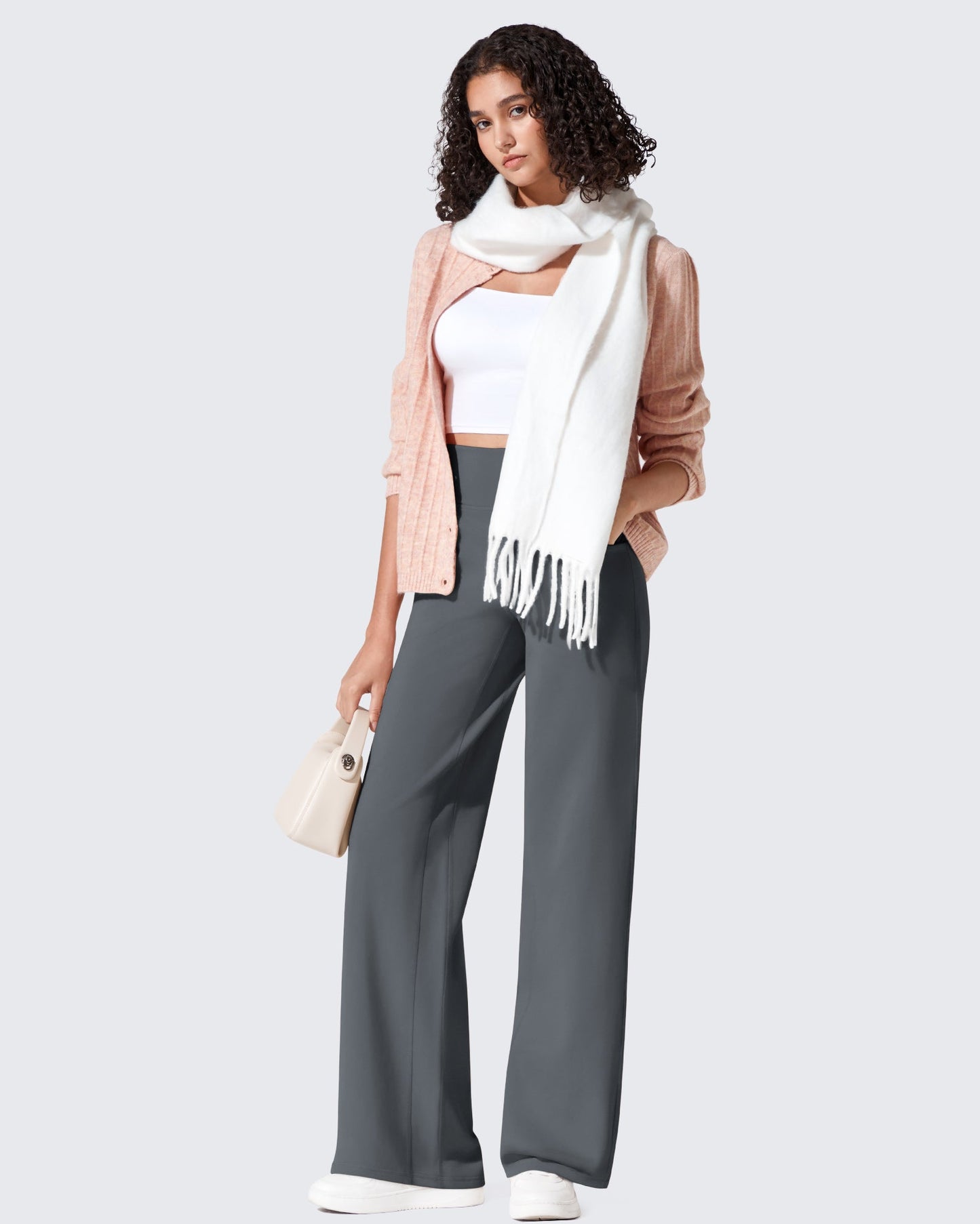Fleece Lined High-Waist Loose Sweatpants