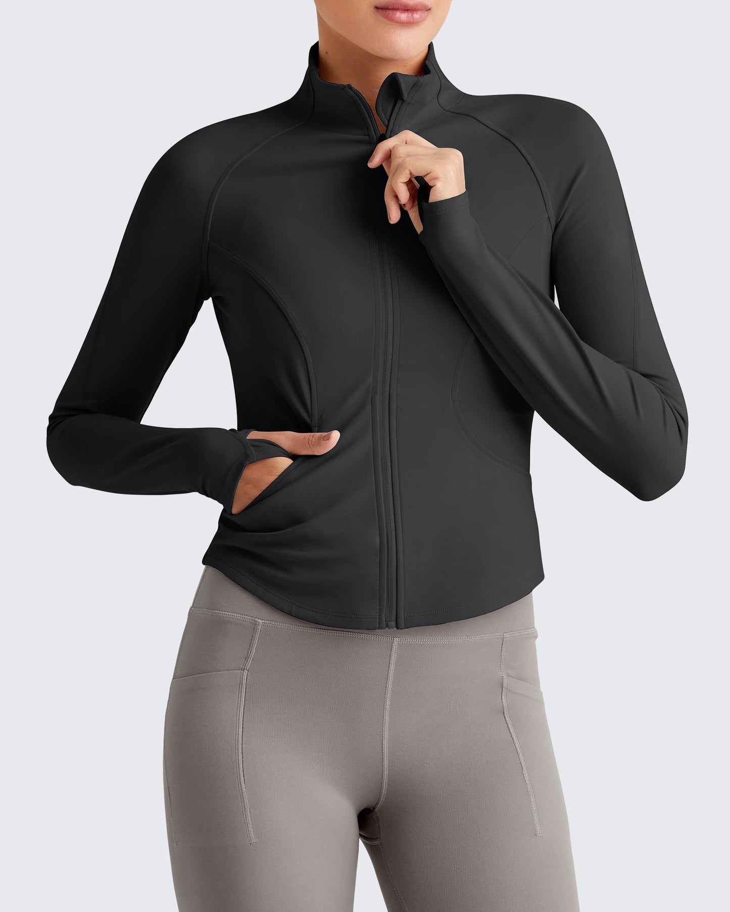 BareFeel Cropped Slim Fit Full Zip Workout Jackets