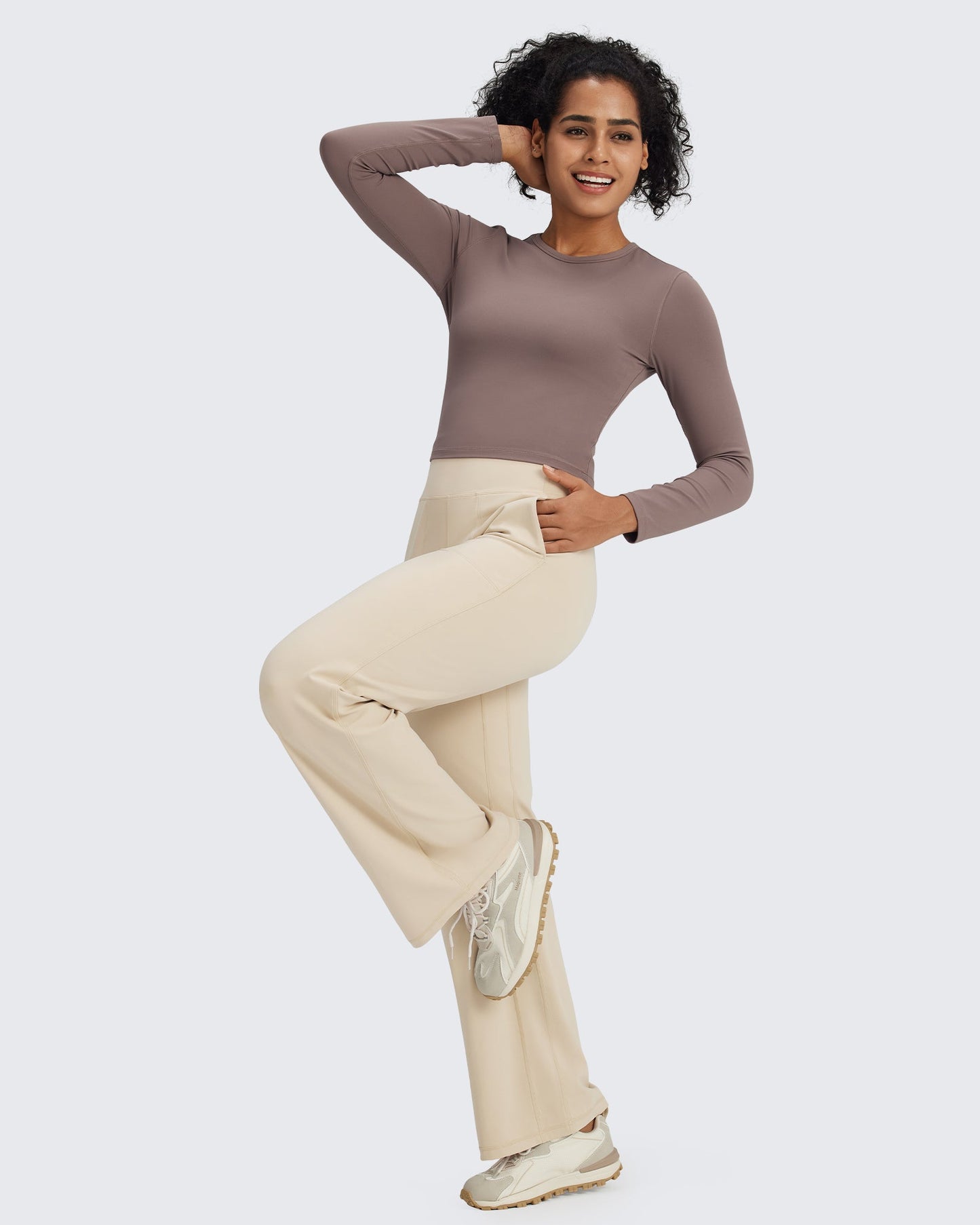 G4Free Activewear BareFeel Seamless High-Waist Dressy Pants 29 #Taupe / S-Taupe / M-Taupe / L-Taupe / XL-Taupe / XXL-Black / S-Black / M-Black / L-Black / XL-Black / XXL