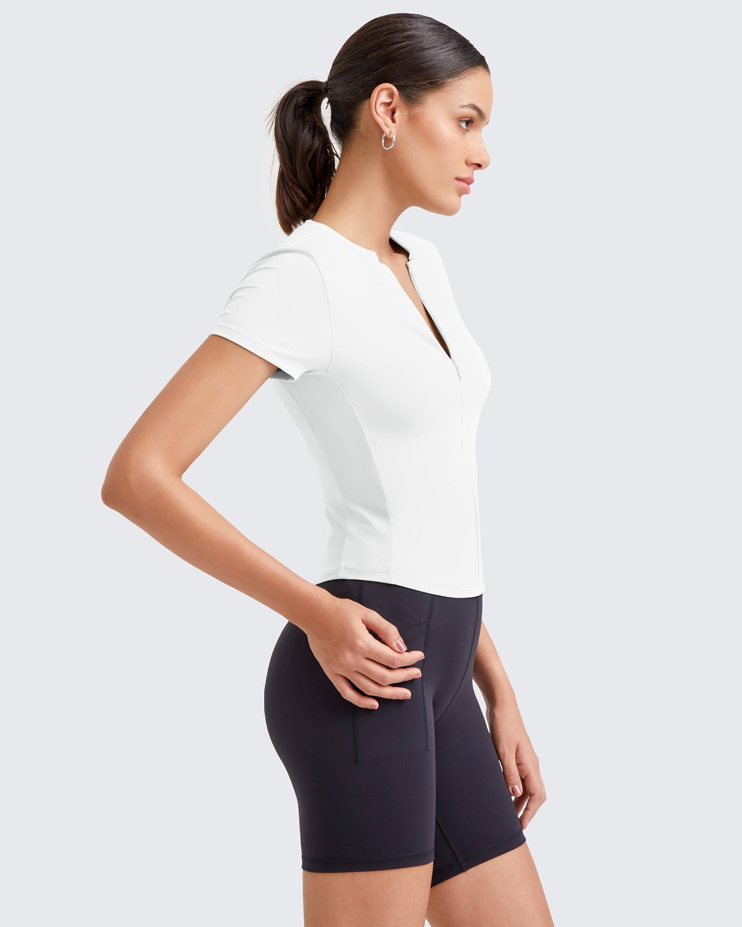G4Free Activewear BareFeel Half Zip Slim Fit Athletic Shirts #Black / S-Black / M-Black / L-Black / XL-Black / XS-Dark Grey / S-Dark Grey / M-Dark Grey / L-Dark Grey / XL-Dark Grey / XS