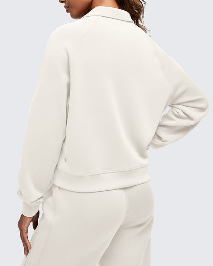 Smoofit Polo Pullover Button Up Sweatshirts