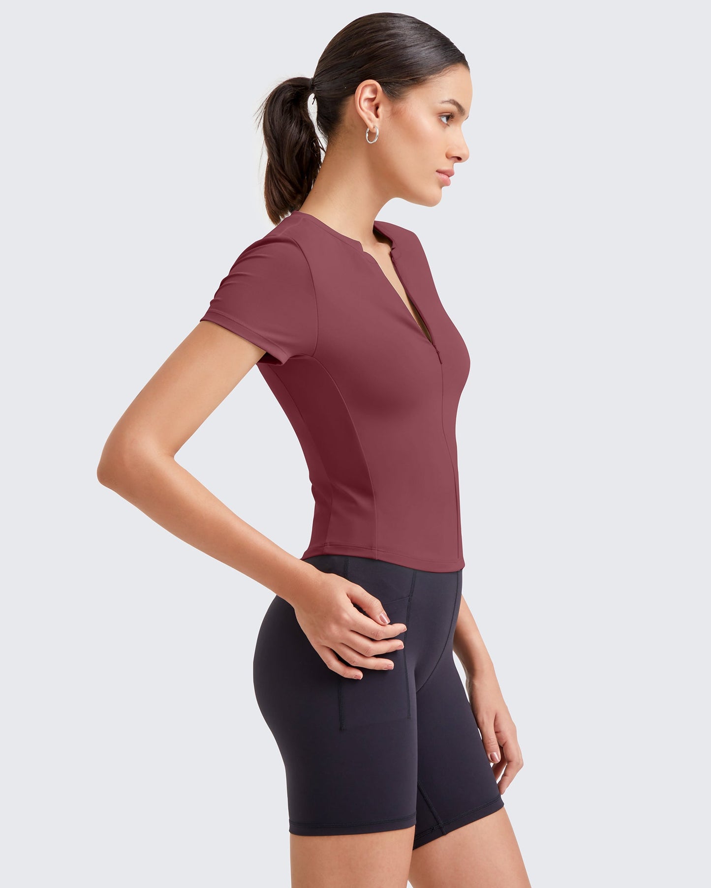 G4Free Activewear BareFeel Half Zip Slim Fit Athletic Shirts #Black / S-Black / M-Black / L-Black / XL-Black / XS-Dark Grey / S-Dark Grey / M-Dark Grey / L-Dark Grey / XL-Dark Grey / XS