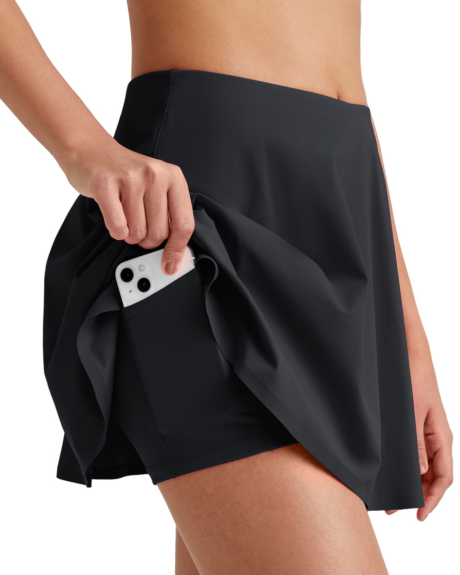 G4Free Activewear Athletic Down The Line Tennis Skirt #Black / S-Black / M-Black / L-Black / XL-Black / XXL-Black / XS-White / S-White / M-White / L-White / XL