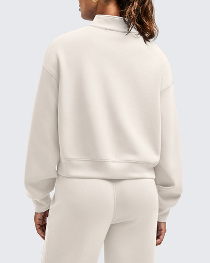 Smoofit Half-Zip Mock Neck Long Sleeve Sweatshirts
