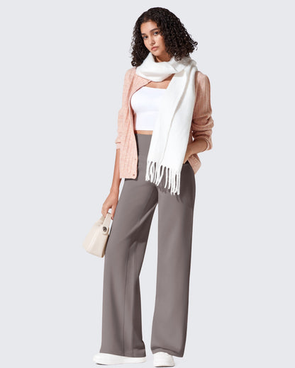Fleece Lined High-Waist Loose Sweatpants