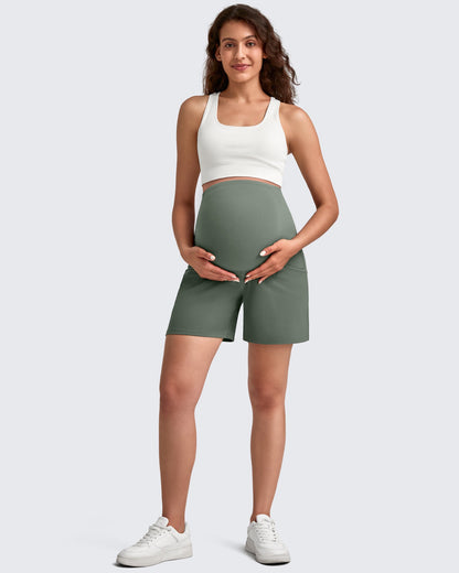 Over The Belly Pregnancy Athletic Shorts 6''