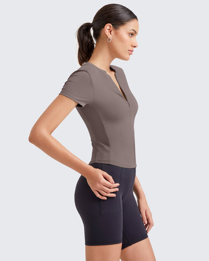 G4Free Activewear BareFeel Half Zip Slim Fit Athletic Shirts #Black / S-Black / M-Black / L-Black / XL-Black / XS-Dark Grey / S-Dark Grey / M-Dark Grey / L-Dark Grey / XL-Dark Grey / XS