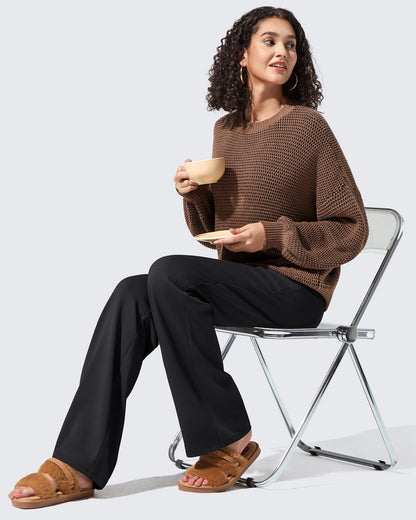 Fleece Lined High-Waisted Dressy Pants
