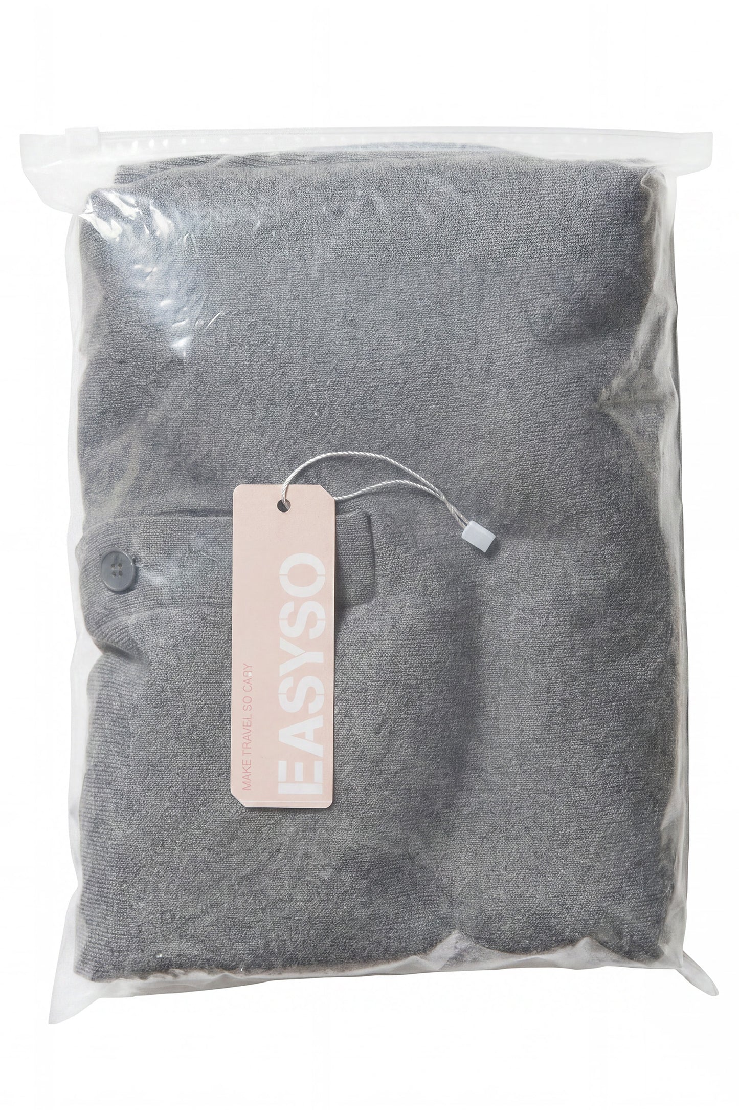 EASYSO Travel-Ready Knit Polo Pullover – Relaxed Collared Sweater in Soft Heather Grey