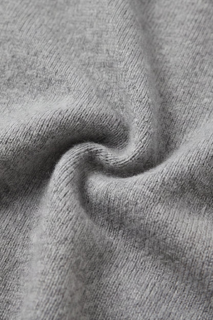 EASYSO Travel-Ready Knit Polo Pullover – Relaxed Collared Sweater in Soft Heather Grey