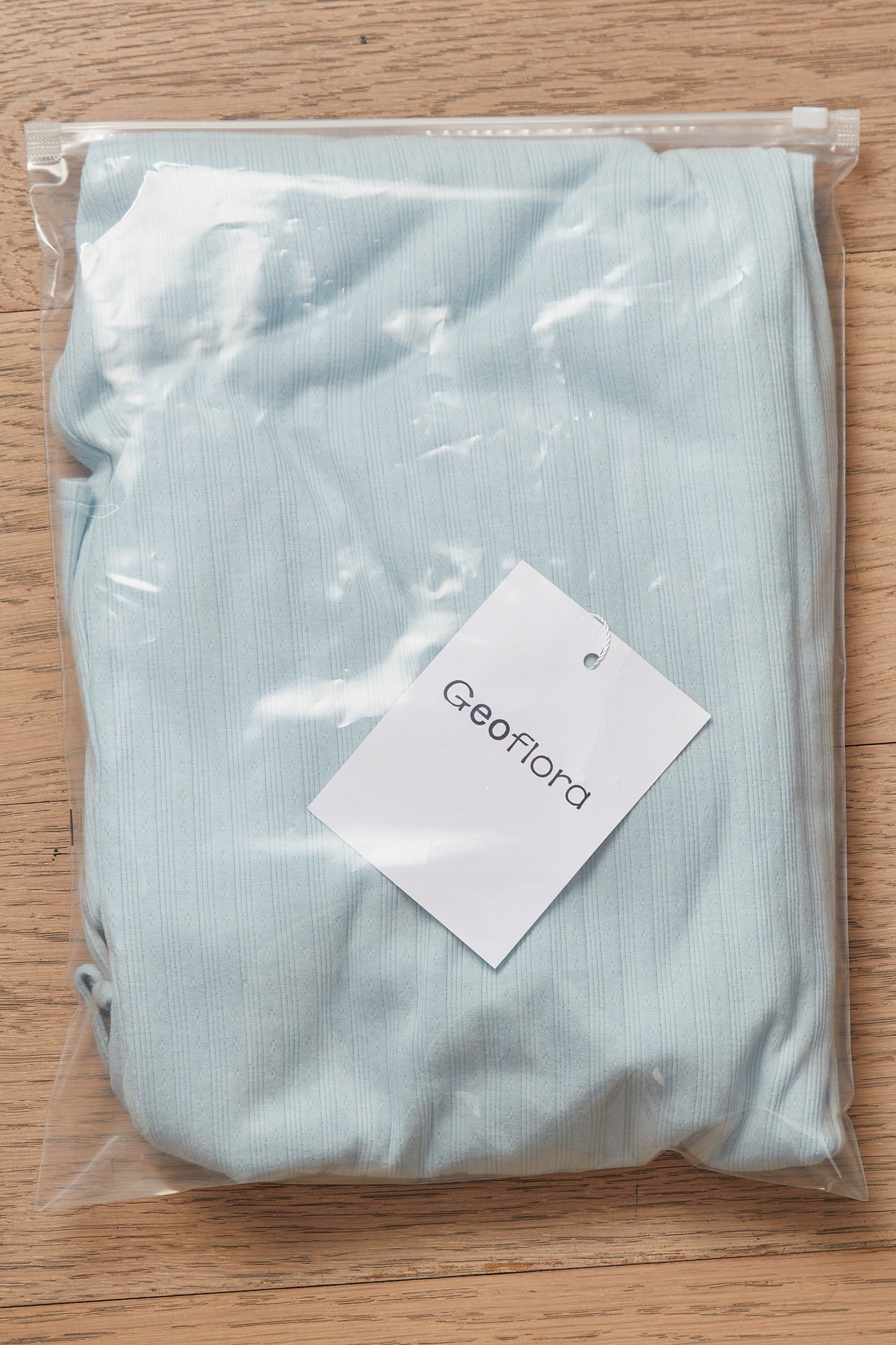 Geoflora Light Blue Ruffle Hem Wide Leg Pants
