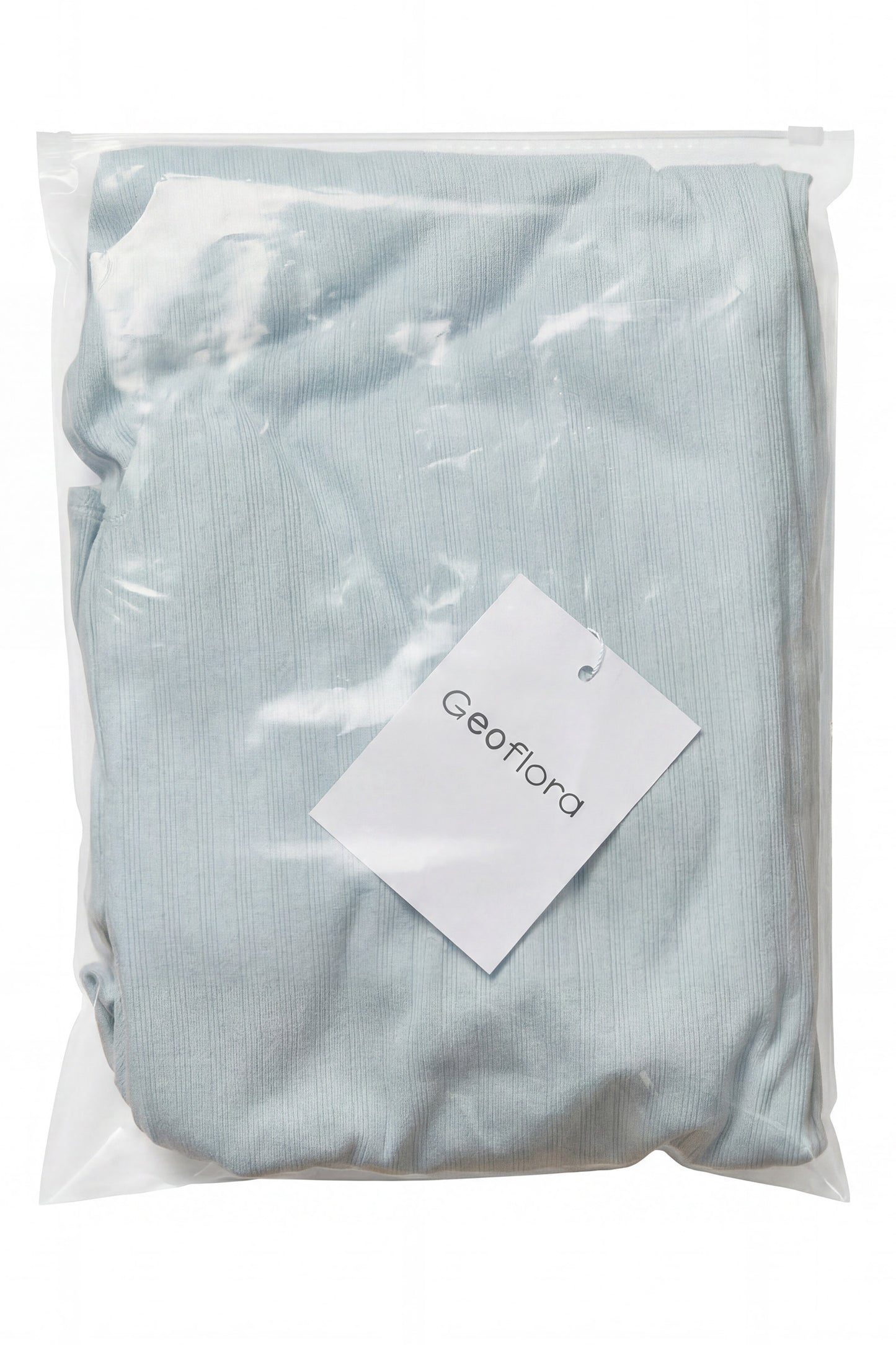 Geoflora Light Blue Ruffle Hem Wide Leg Pants