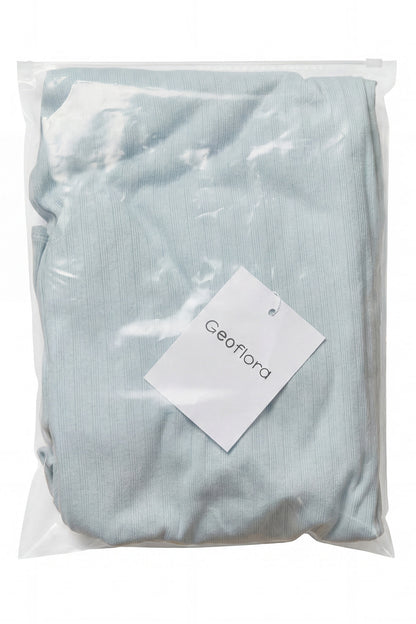 Geoflora Light Blue Ruffle Hem Wide Leg Pants